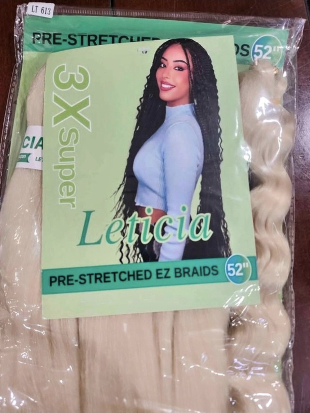 Leticia 3X Super Braids Pre-Stretched EZ Braids 52" EZ Braids Blonde 52 in NWT